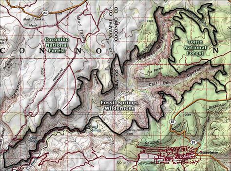 fossil springs wilderness map